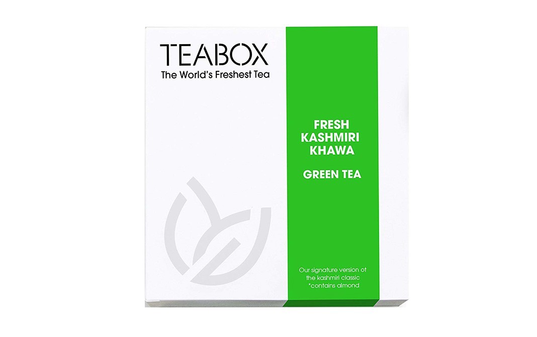Teabox Fresh Kashmiri Khawa Green Tea   Box  16 pcs